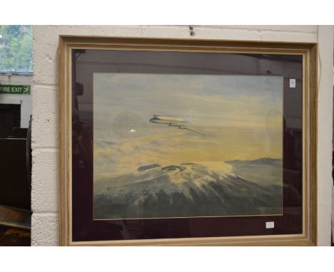 David Shepherd, colour print depicting a aircraft.