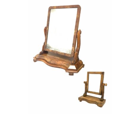 Large Victorian mahogany framed swing mirror, together with another swing mirror 