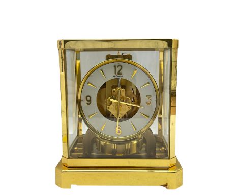 A 1970�s circa gilt brass cased Jager- LeCoultre Atmos Clock, 15 jewelled unadjusted Swiss movement inscribed LeCoultre Atmos