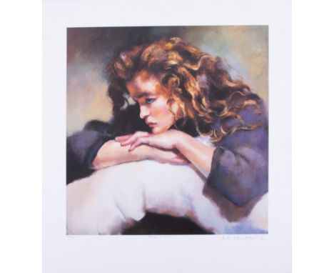 Robert Lenkiewicz (1941-2002), signed edition print, Study of Lisa, 424/750, un-framed.