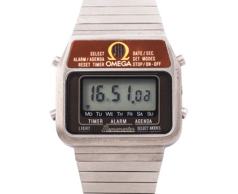 OMEGA Vintage Memomaster LCD Herrenuhr. Edelstahl. Quartz-Werk Kal. 1632 mit neuer Batterie in funktionsfähigem Zustand. LCD 