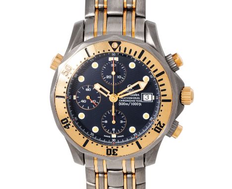 OMEGA Seamaster Diver 300 M Chronograph Ref. 178.0504. Titan/Gelbgold 18K. Automatik-Werk Kal. 1145 mit sehr guten Gangwerten