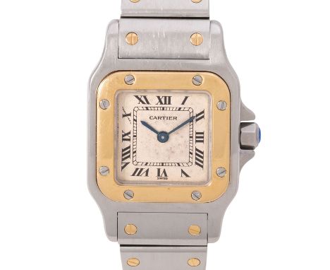 CARTIER Santos Galbèe Ref. 1567 Damenuhr von 1996. Erstkauf bei Cartier in Stuttgart. Edelstahl/Gelbgold 18K. Quartz-Wert mit