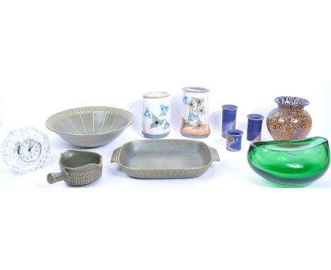 A collection of vintage 20th century English &amp; Continental studio art glass &amp; pottery. The lot to include a set of th