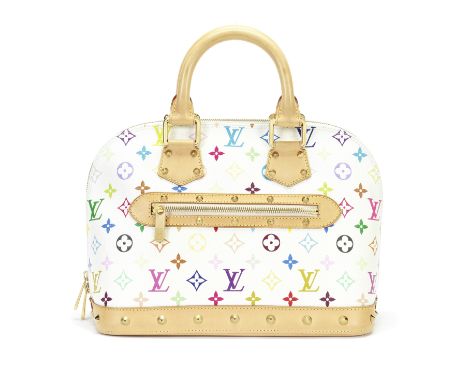 Louis Vuitton x Takashi MurakamiA Multicolore Monogram Alma Tote Bag, 2007White canvas with multicolour monogram, vachetta tr