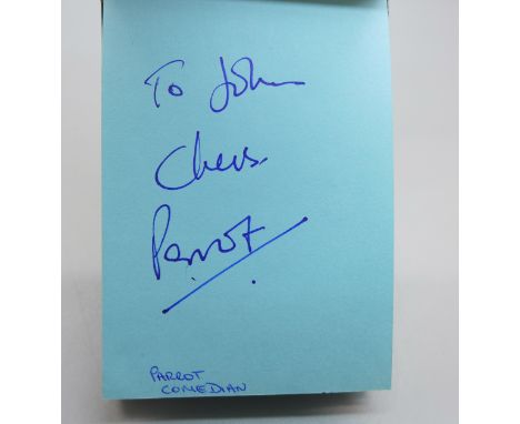 An autograph book including Prunella Scales, Patricia Routledge, David Hasselhoff, Kim Wilde, etc. 