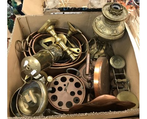 A brass "The Protector Lamp &amp; Lighting Co Ltd" of Eccles miner's lamp with inscription, together with a box containing va