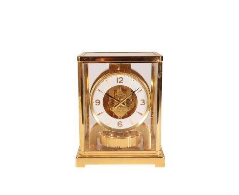 JAEGER-LECOULTRE ATMOS CLOCK, the white chapter ring with gilt Arabic and baton numerals, movement inscribed,"Jaeger-LeCoultr