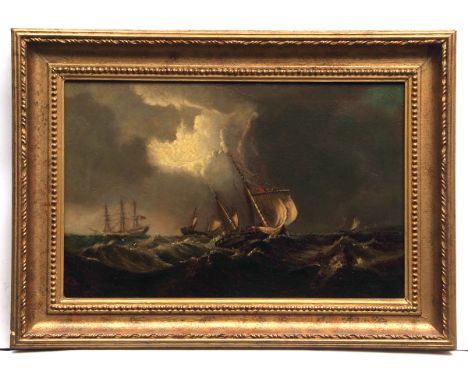 J HARTLEY (19TH CENTURY, BRITISH) Seascape oil on canvas, signed and dated 1907 lower left 13  x 21 “ 