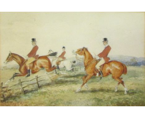 19TH CENTURY ENGLISH SCHOOL group of 4 watercolours Hunting Scenes 7 x 10 “ (4) 