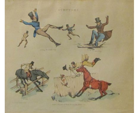 AFTER H ALKEN set of 8 hand coloured engravings Symptoms  together with AFTER JOHN LEECH set of 4 hand coloured engravings, H
