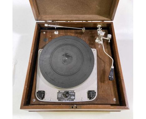 A Garrard Model 301 transcription turntable,silver/grey hammertone paint finish with original manual. Grease bearing, excelle