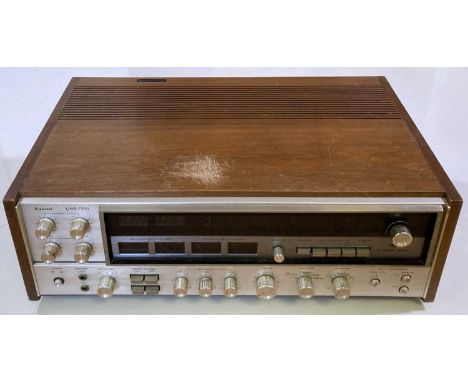 A Sansui QRX-7500 Quadrophonic Receiver/Amplifier. Powers on. Also included are the user manual and a diagram sheet. Some scu