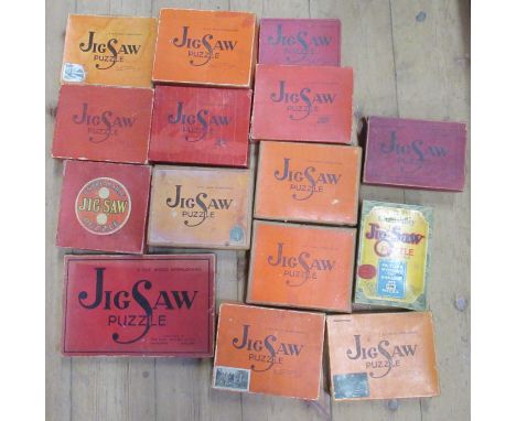 A collection of Chad Valley wooden jigsaw Puzzles, some retailed by Boots