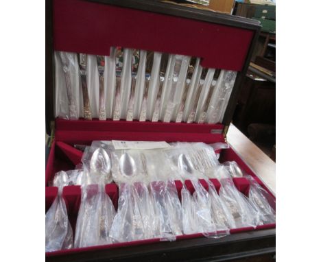 A cased canteen of silver plated cutlery