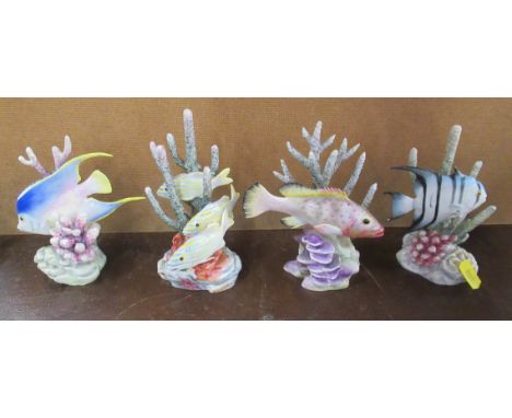 Four Royal Worcester models of fish and coral
