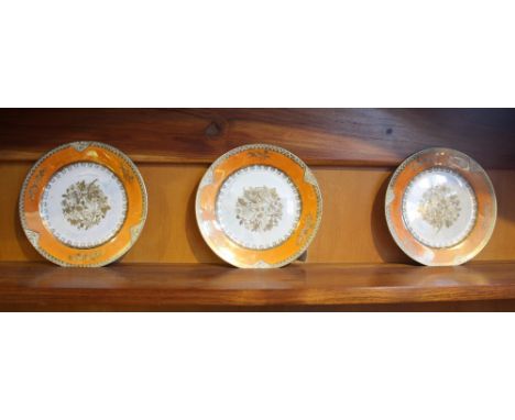 Three Noritake porcelain dessert plates.