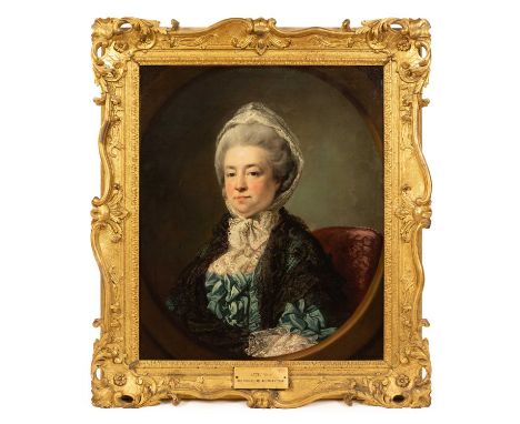Francis Cotes RA (1726-1770)Portrait of Anne Robinson (died 1776), wife of Sir Charles Shuckburgh, Bt.half-length, seated, in