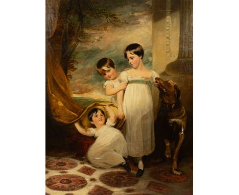 George Henry Harlow (1787-1819)Group Portrait of Lady Catherine (1811-1877), Lady Selina (1812-1883) and Lady Louisa (1814-18