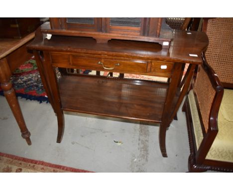 An early 20th Century stained frame console table, having frieze drawer and undertier, width approx. 107cm