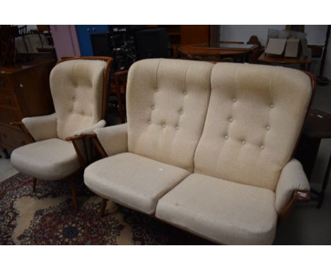 An Ercol style two piece cottage suite