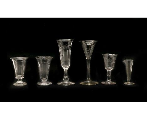 Glassware including a disaster glass, late 19th century engraved 'Robert for Ever', 10.5cm high, Literature: Norman Webber, '