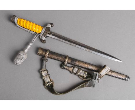 Offiziersdolch (2. WK ca. 1935, Drittes Reich), Herst. WMF Waffenfabrik M. Weyersberg L.Klinge ca. 25,5 cm, gesamt ca. 37 cm,