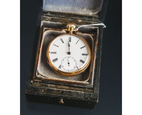Herrentaschenuhr "Balancier Spinal Chronometre" 585 GG (um 1900), Ligne Doite, ancre 15rubis, weißes Email-Zifferblatt m. sch