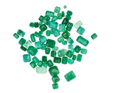 NO RESERVE - A COLLECTION OF UNMOUNTED EMERALDS octagonal step cut, 35.10 carats. 