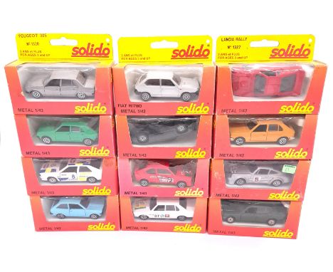 Solido, a boxed group to include 1202 Fiat Ritmo along with others (see photo). Conditions appear Good in generally Fair to G