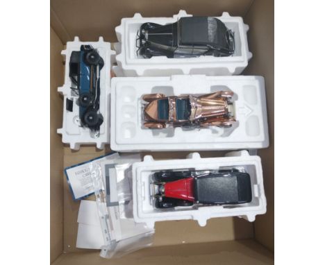 Franklin Mint, a partially boxed group (Polystyrene only) of 1:24 scale Classic Vintage Models comprising of (1) 1935 Mercede