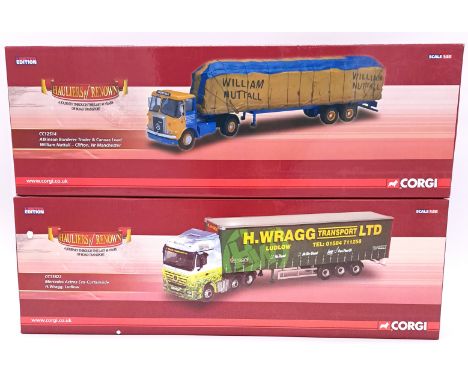 Corgi (Hauliers of Renown Series) a boxed pair of 1/50th scale Articulated Truck/Trailer models comprising of CC12514 Atkinso