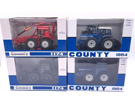 Universal Hobbies (County Series) boxed 1:32 scale Tractor group to include UH5236 Ford County 1884 x2, UH5271 County 1174 al