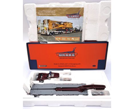 Drake a 1/50 scale ZT09181 a 2x8 Dolly and a 3x8 Swingwing with Kenworth K200 Prime Mover "Mactrans". This model also comes w