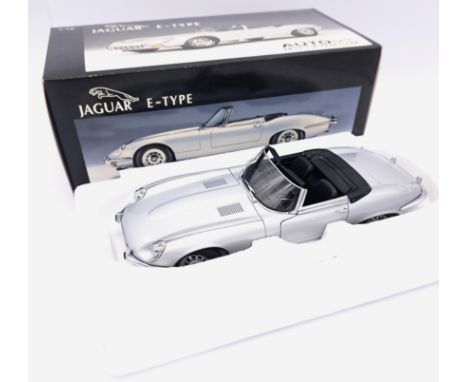 Auto Art (Millennium), a boxed 1:18 scale No.73521 Jaguar E-Type Roadster Series III V12 in Silver. Appears generally to be E