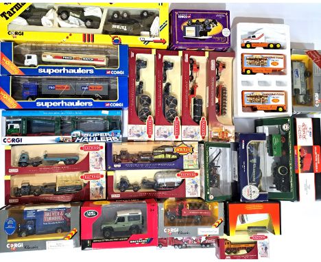 Corgi, Britains, Oxford Diecast, Lledo Trackside and similar, a boxed Commercial group comprising of Vans, Truck/Trailers and