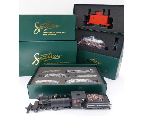 Bachmann Spectrum. A mainly boxed group (1 unboxed) comprising of 27799 "On30" Caboose - Painted, Unlettered With Lighted Int