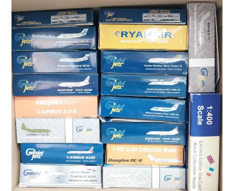 Gemini Jets, Gemini Macs and Similar. A boxed Group Of&nbsp; 1:400 scale Aircraft and accessories To Include Ryanair Boeing 7