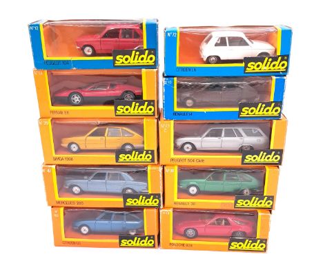 Solido Gam1 and Gam3 boxed group to include N0.43 (Gam1) Renault 14, No.12 (Gam1) Peugeot 104, No.30 (Gam3) Renault 30 along 