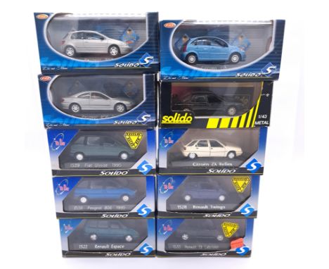 Solido, a boxed group to include 1538 Peugeot 806 (1995), 1533 Renault 19 Cabriolet along with others (see photo). Conditions