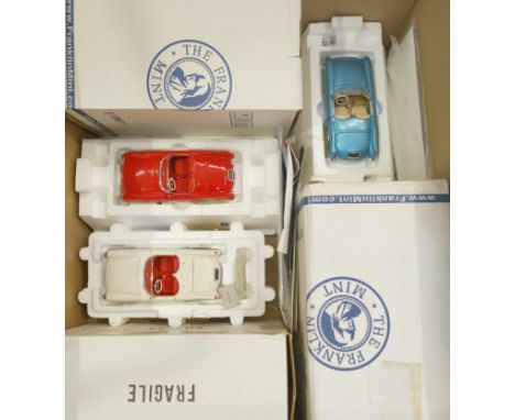 Franklin Mint, a boxed group of 1:24 scale Corvette Models comprising of (1) 1953 Corvette in Cream with Red interior and det