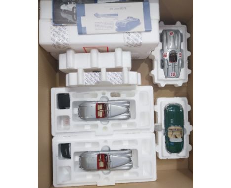 Franklin Mint, a partially boxed group (Polystyrene only) of 1:24 scale Classic Vintage Jaguar &amp; Mercedes Models comprisi