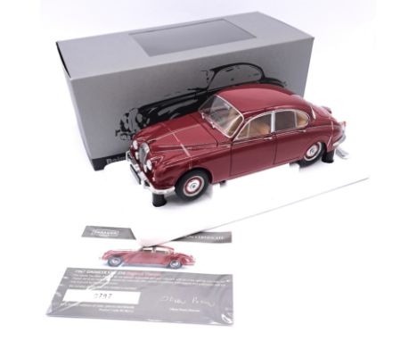 Paragon Models 1/18th scale PA-98312R Daimler 250 V8 1967 in Regency Maroon (RHD). Complete with numbered Certificate 0797 of