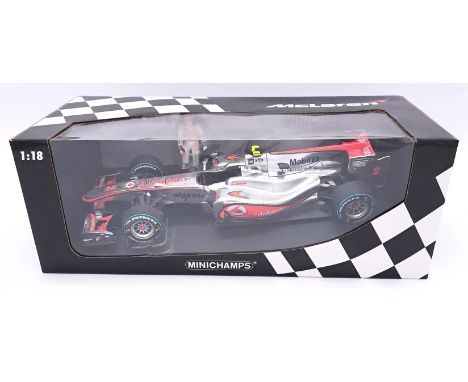 Minichamps (Paul's Model Art), a boxed 1:18 scale No.530 101822 Vodafone McLaren Mercedes MP4-25 "L. Hamilton" Appears genera