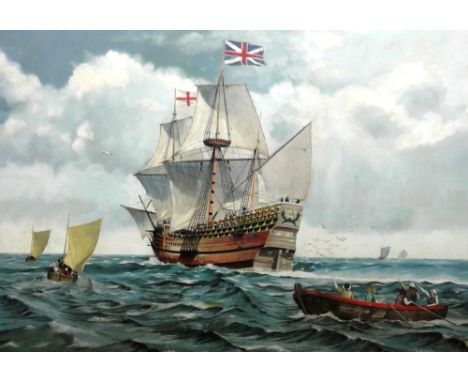 Wright, large seascape signed oil on canavs