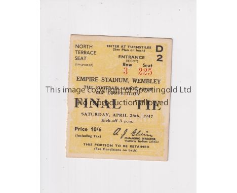 1947 FA CUP FINAL     Seat ticket for Burnley v Charlton.    Good