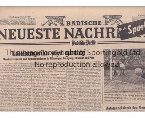 KARLSRUHE V LEEDS UNITED 1959        Friendly played 30/5/1959 at KSC Stadion, Karlsruhe. The Karlsruhe daily news and sport 