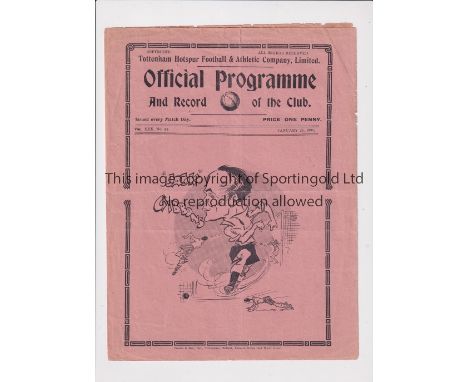 TOTTENHAM HOTSPUR      Programme for the home FA Cup tie v New Brighton 26/1/1938, slightly creased.     Generally good