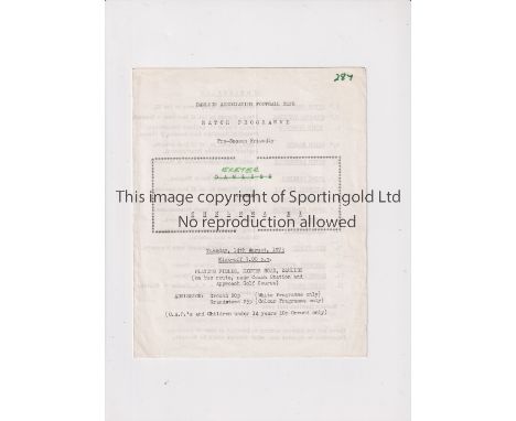 EXETER V CHELSEA 1973        Scarce 4 page programme for a Pre-Season Friendly played at Dawlish on 14/8/1973. The front page