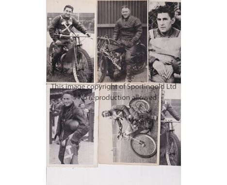 SPEEDWAY PHOTOS / WEST HAM      Thirteen original postcard size b/w photos from the late 1940's, 3 of which have Press stamps